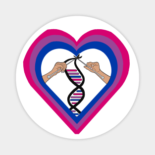 Bisexual (Bi) Pride Flag Knitted DNA Heart Magnet